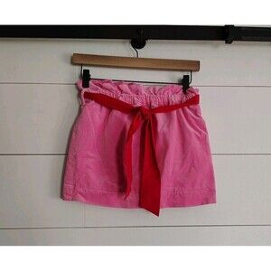 The Beaufort Bonnet TBBC Velveteen Skirt Tie Pink Red Girls Preppy Sz 12 NWOT